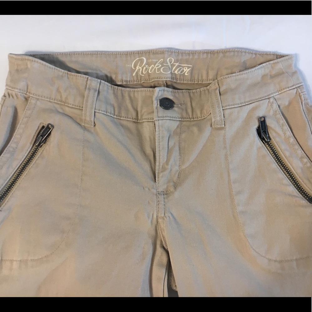 🍂Tan Khaki Twill Skinny Pants with Zip Ankle